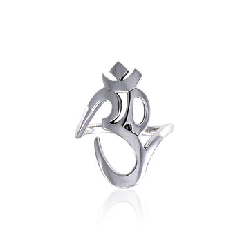 OM Expression of Spiritual Perfection Silver Ring TRI1220 - Jewelry